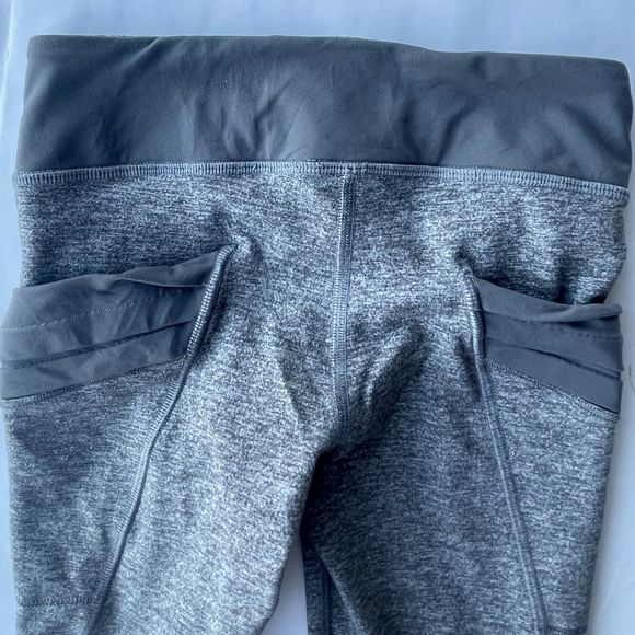 Ivivva by Lululemon Athletic Leggings Grey with side pockets Girls Size 10 - Picture 10 of 15
